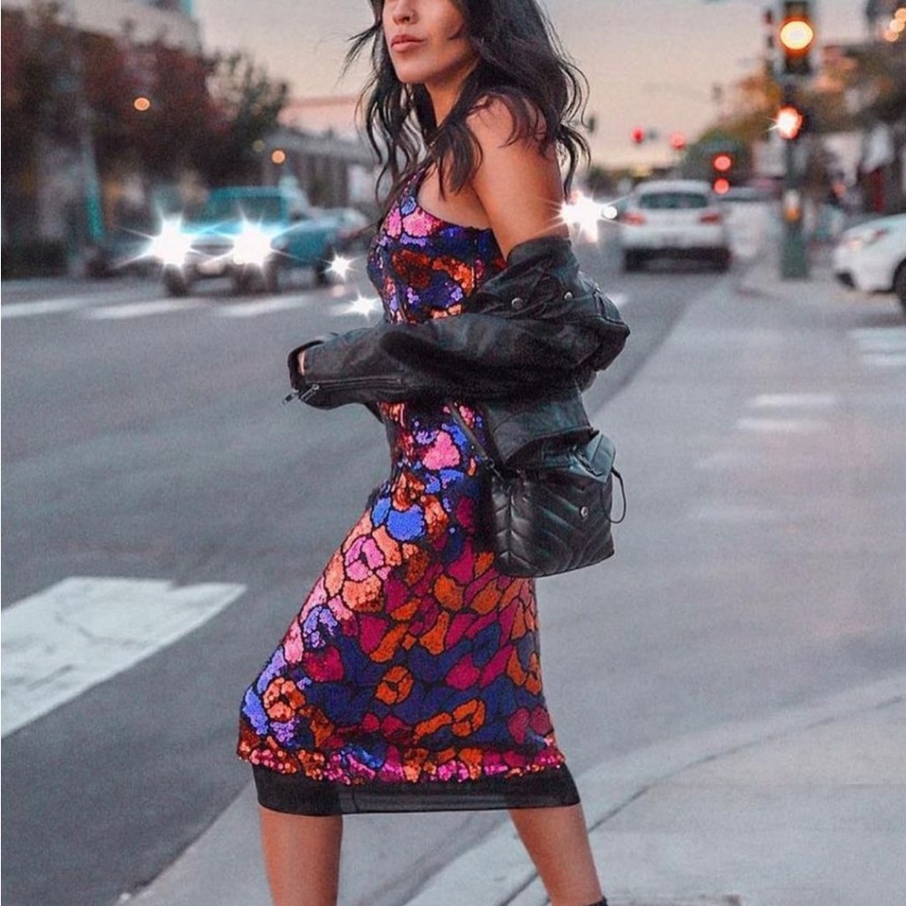 Sequin slip midi dress size small